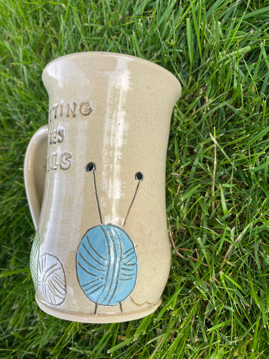 Knitting takes balls Mug