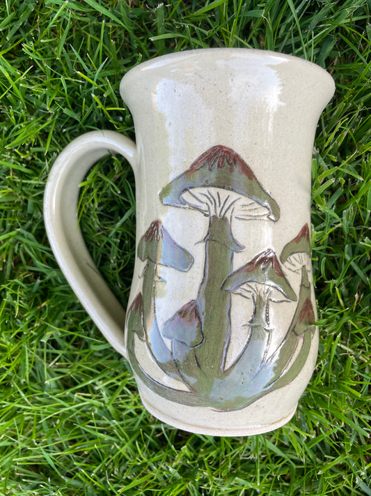 Green Cluster Mushroom Mug