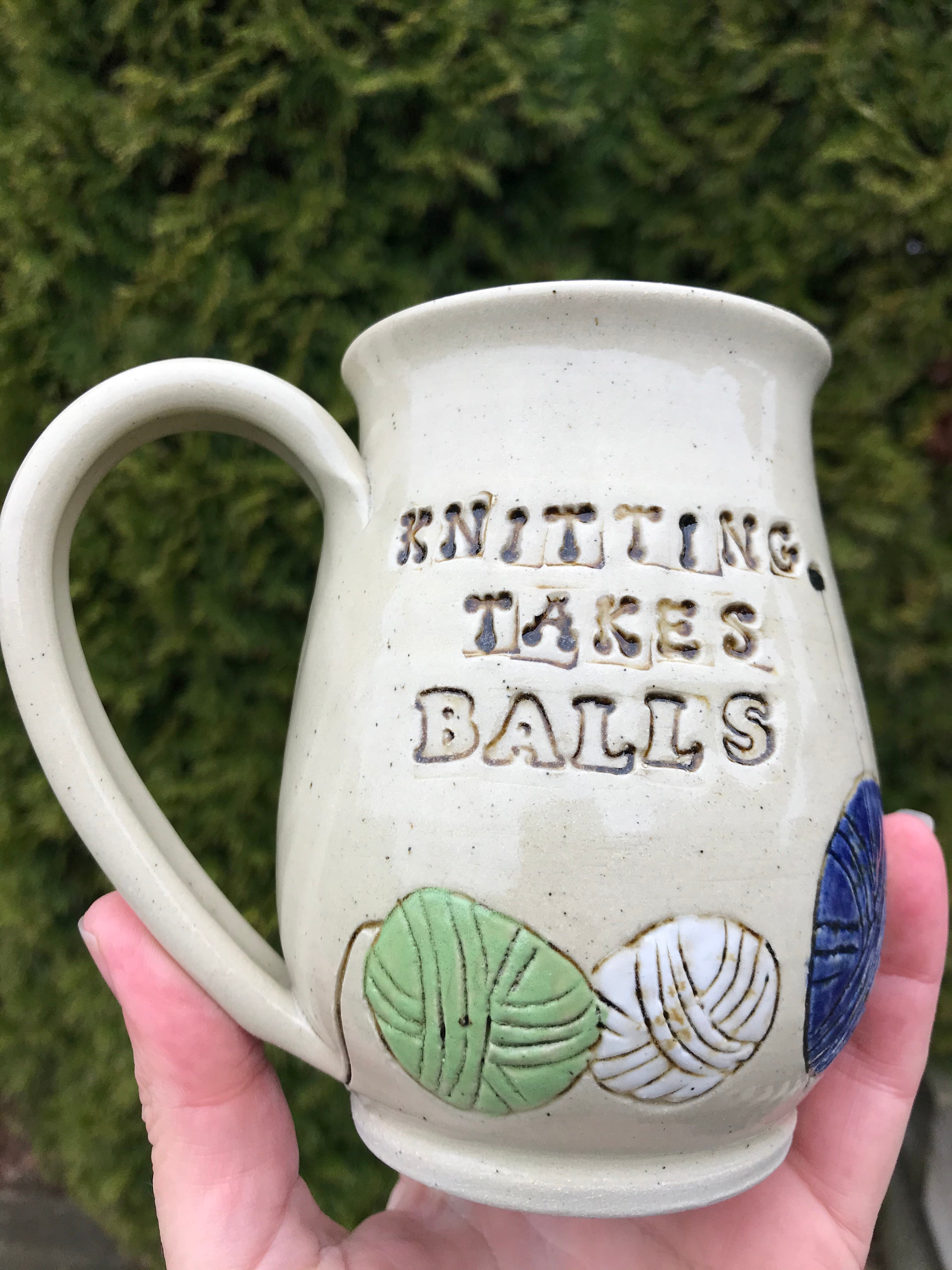 Knitting takes balls Mug
